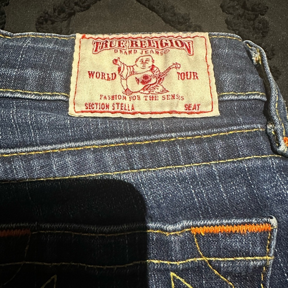 Ella Women's Blue Jean Shorts with Orange Stitching